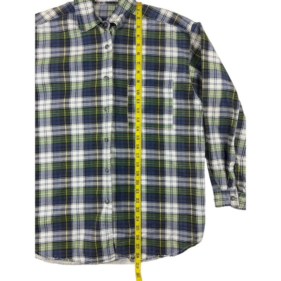 VTG Anchor Blue Men Blue Plaid Button Up Long Sleeve Shirt Sz M‎ - Picture 2 of 6